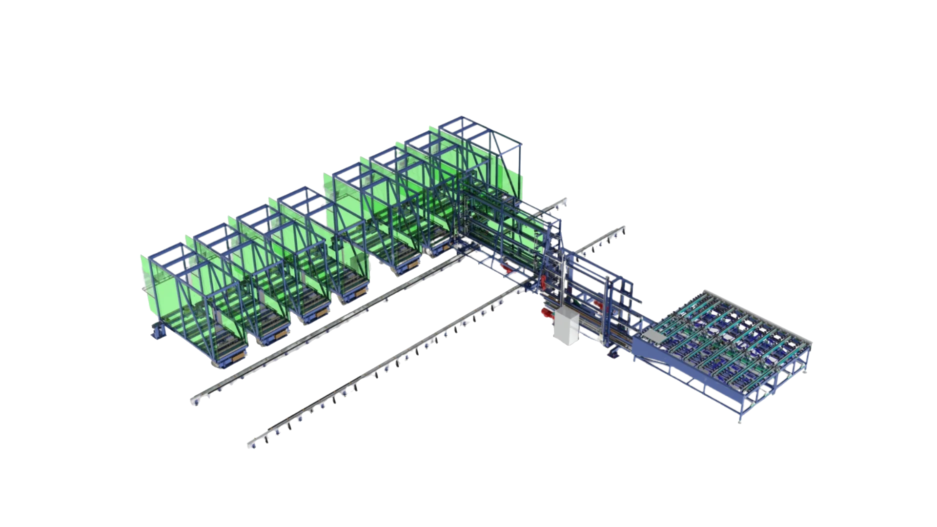 Vollautomatische Flachglaskommissionieranlage – TOSOMA Maschinenbau