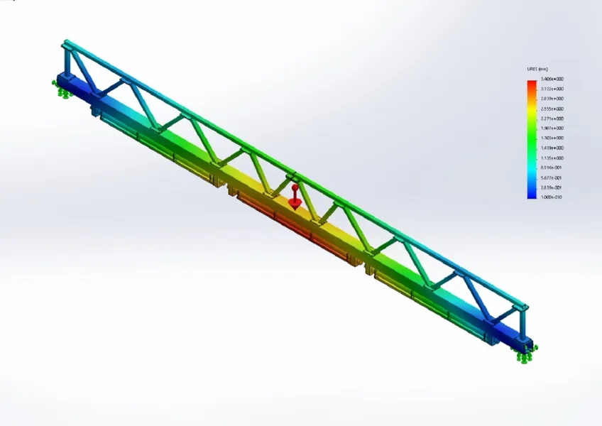 FEM-optimierte Versteifungsbrücke für Flachglasindustrie – TOSOMA